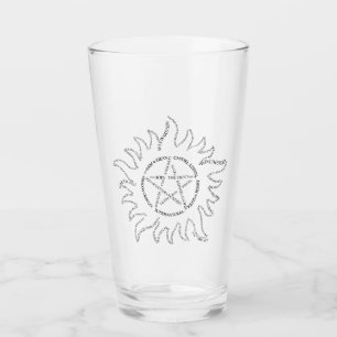 Supernatural Typography Pentagram Glass