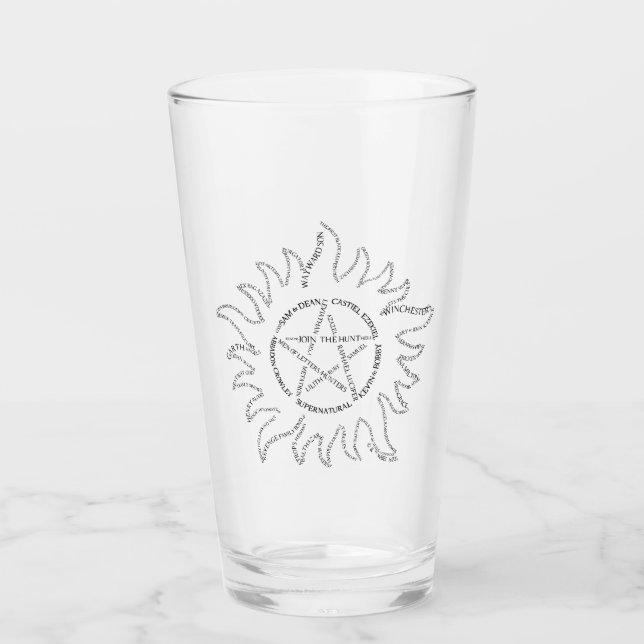Supernatural Typography Pentagram Glass (Front)