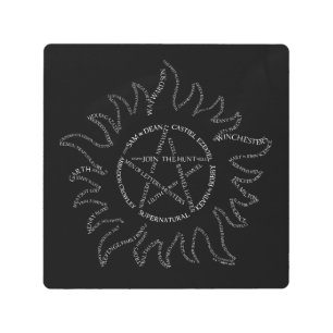 Supernatural Typography Pentagram Metal Print