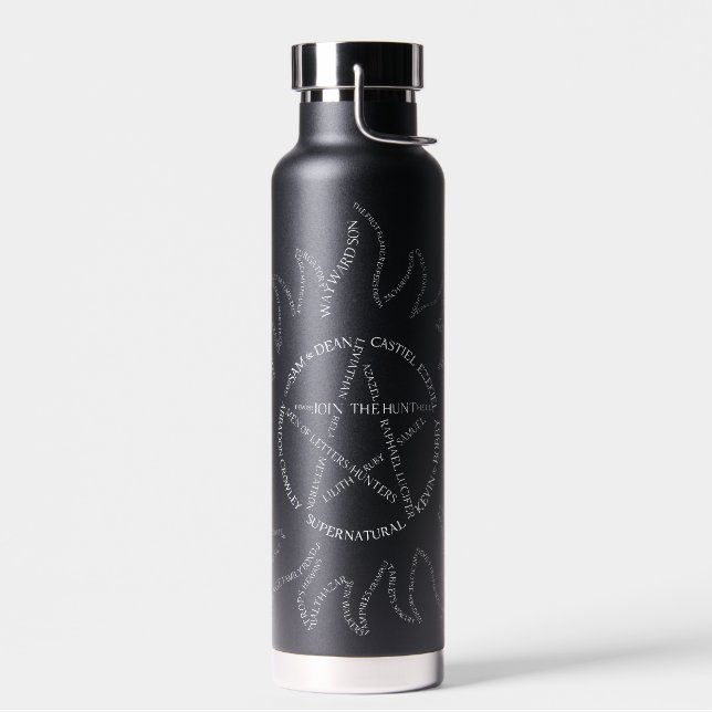 Supernatural Typography Pentagram Water Bottle (Left)