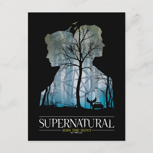 Supernatural Winchester Bros Forest Graphic Postcard