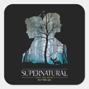 Supernatural Winchester Bros Forest Graphic Square Sticker