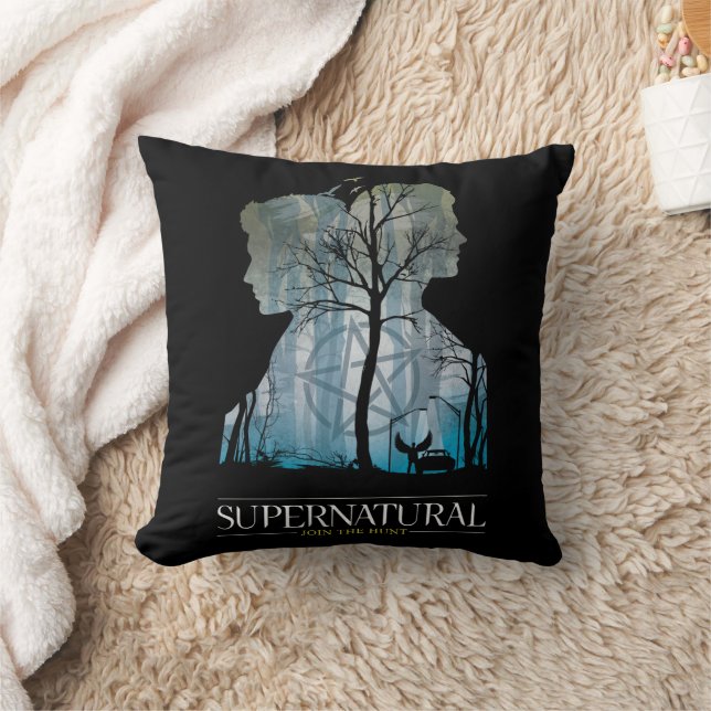 Supernatural Winchester Bros Forest Graphic Throw Pillow (Blanket)