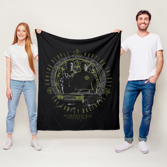 Supernatural Winchester Brothers Family Business Fleece Blanket (In Situ)