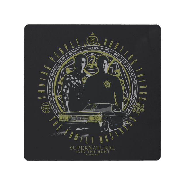 Supernatural Winchester Brothers Family Business Metal Print (Front)
