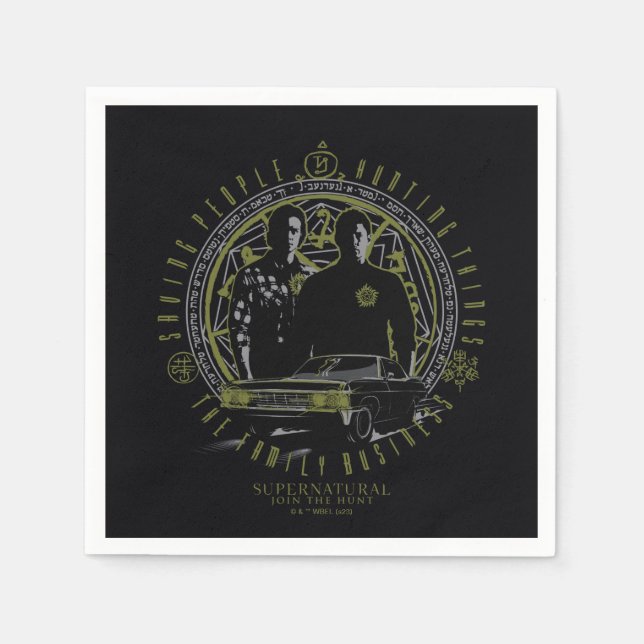 Supernatural Winchester Brothers Family Business Napkins (Front)