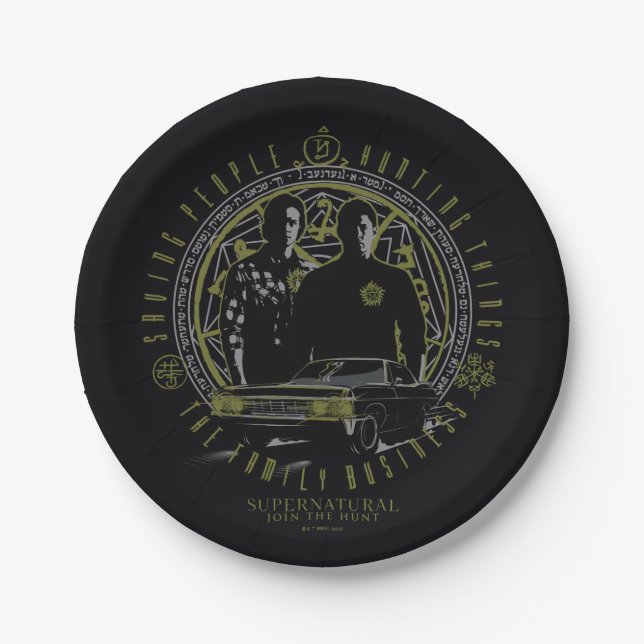 Supernatural Winchester Brothers Family Business Paper Plates (Front)