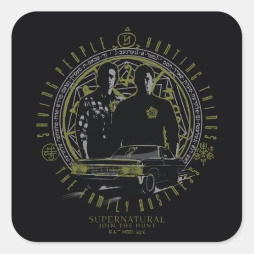 Supernatural Winchester Brothers Family Business Square Sticker