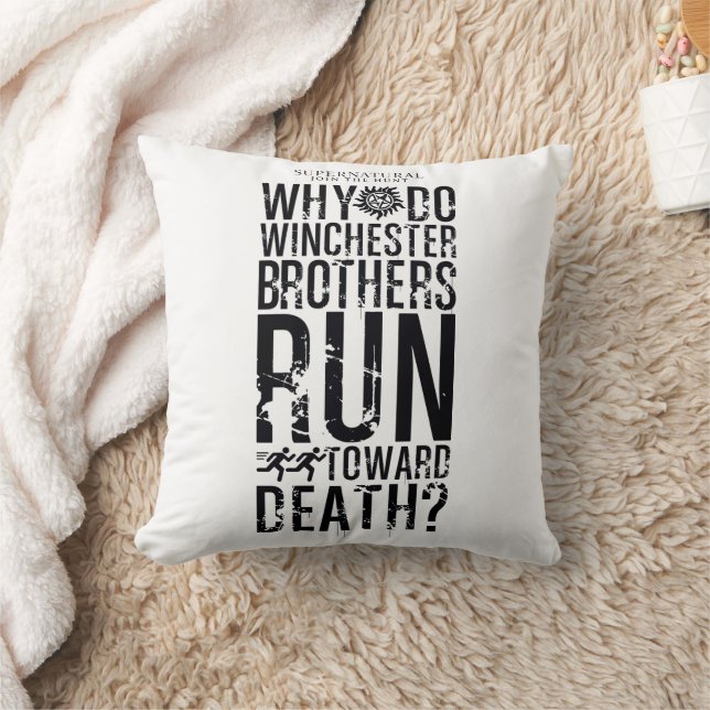 Supernatural Winchester Brothers Quote Throw Pillow (Blanket)