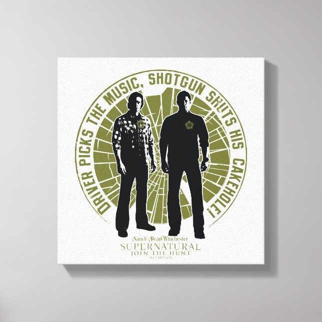 Supernatural Winchester Brothers "Shotgun" Canvas Print (Front)