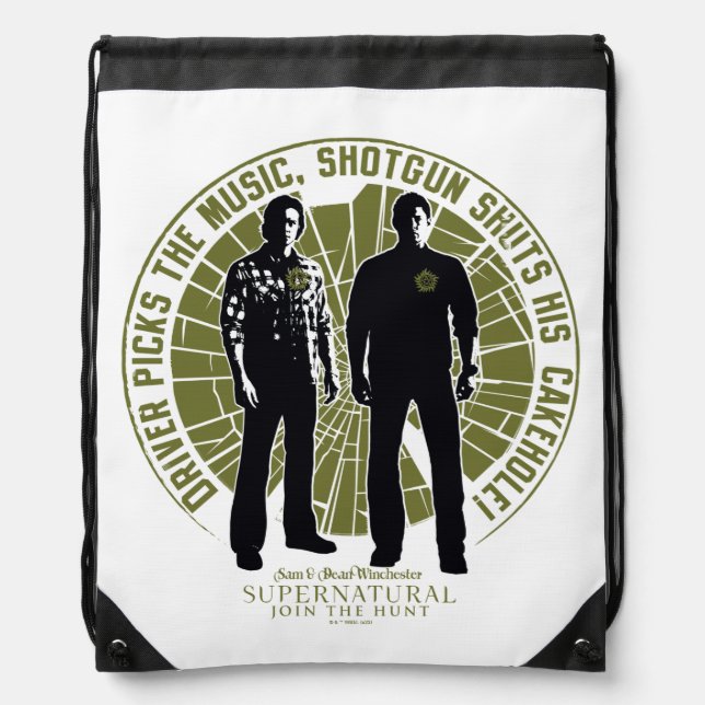 Supernatural Winchester Brothers "Shotgun" Drawstring Bag (Front)