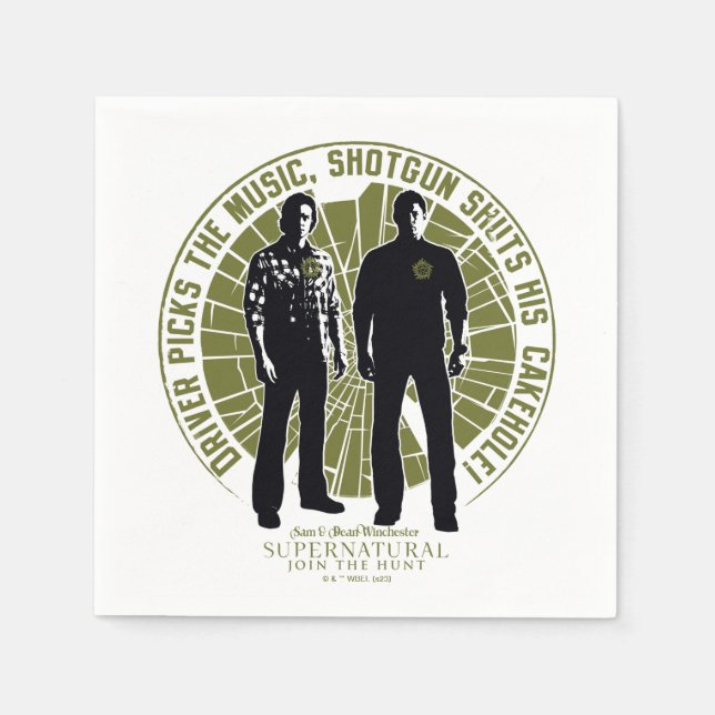 Supernatural Winchester Brothers "Shotgun" Napkins (Front)