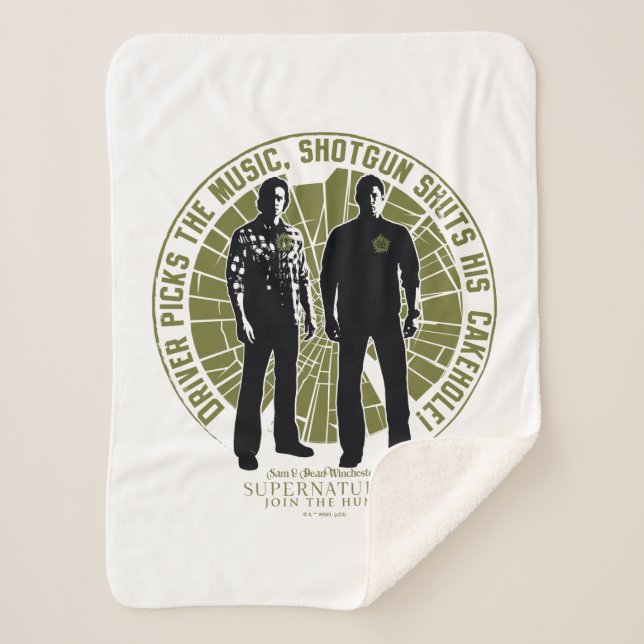 Supernatural Winchester Brothers "Shotgun" Sherpa Blanket (Front)