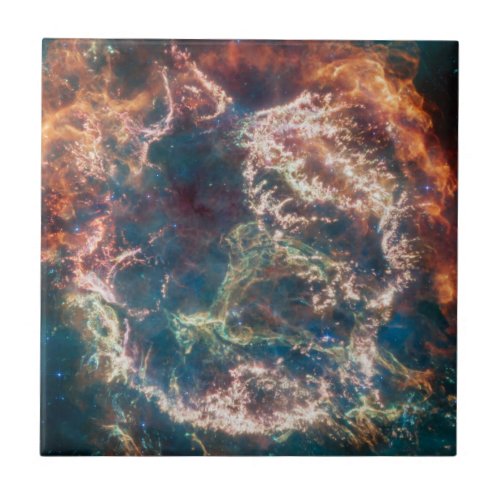 Supernova Remnant Cassiopeia A Ceramic Tile