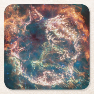 Supernova Remnant Cassiopeia A. Square Paper Coaster