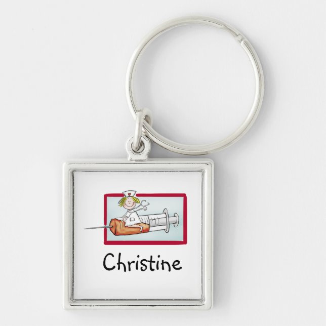 Supernurse - Personalize Keychain with Nurses name (Front)