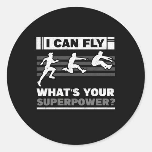 Superpower Jumg Triple Jumper Track And Field Long Classic Round Sticker