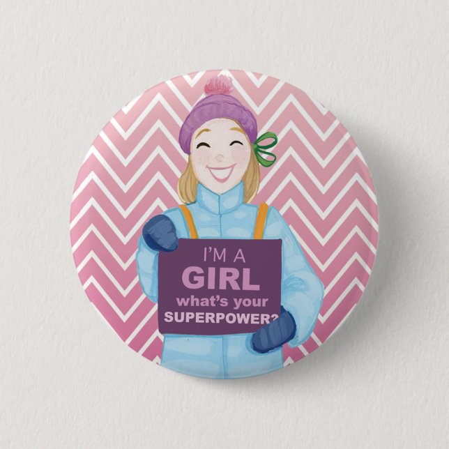 Superpower Pinback Button (Front)