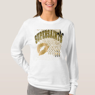 Supersaints, Black gold hearts/kiss Fleur de Lis T-Shirt