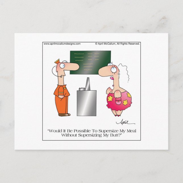 SUPERSIZE ME Postcard by April McCallum (Front)