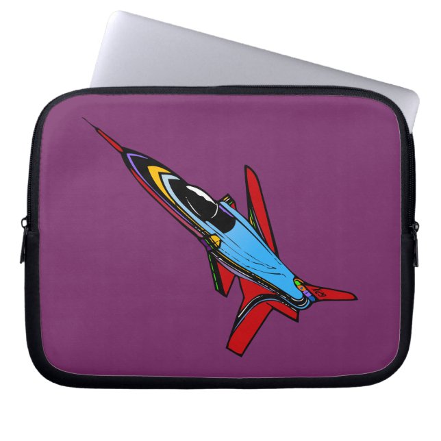 Supersonic Airforce Jet-Fighter Design for Pilots Laptop Sleeve (Front)
