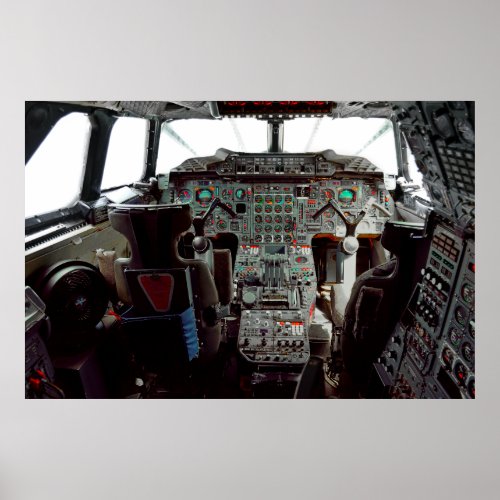 SUPERSONIC CONCORDE JET COCKPIT POSTER