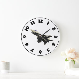 Supersonic Fighter Jet Military Aircraft Large Clock