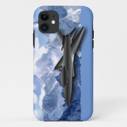 Supersonic Jet_Fighter  Mountains Design for Kids iPhone 11 Case
