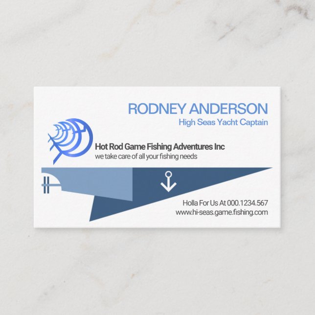 Supersonic Yacht Marine Game Fishing Business Card (Front)