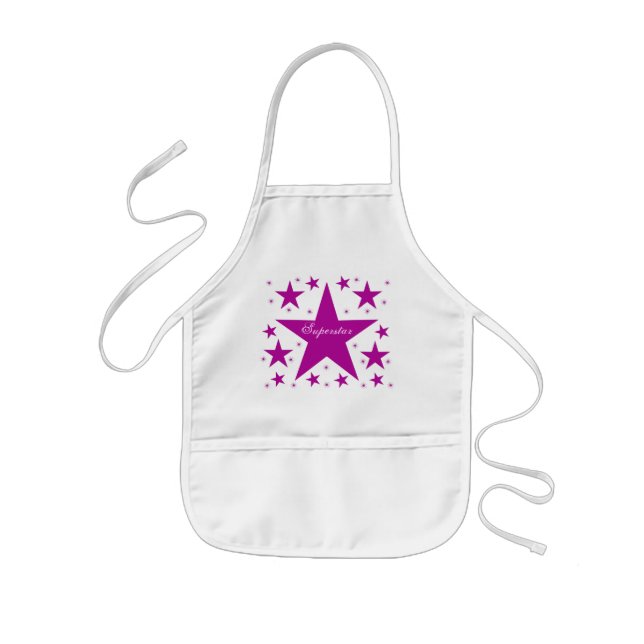 Superstar Apron, Purple Kids' Apron (Front)