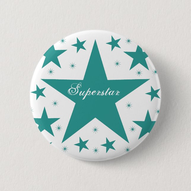 Superstar Button, Teal Button (Front)