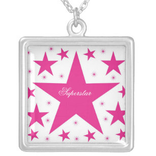 Superstar Collection Necklace, Pink Silver Plated Necklace