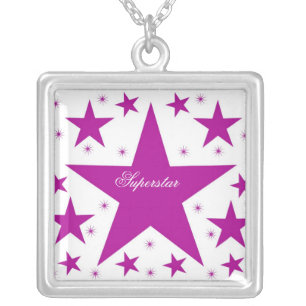 Superstar Collection Necklace, Purple Silver Plated Necklace