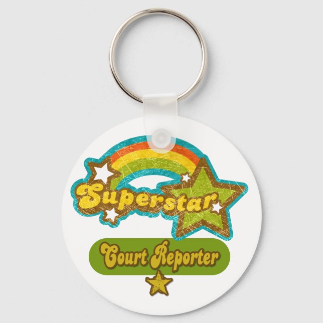 Superstar Court Reporter Keychain (Front)