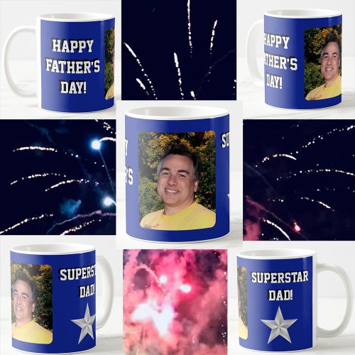Superstar Dad Fathers Day BlueGray Coffee Mug