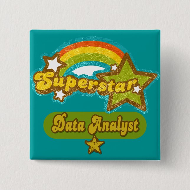 Superstar Data Analyst Pinback Button (Front)