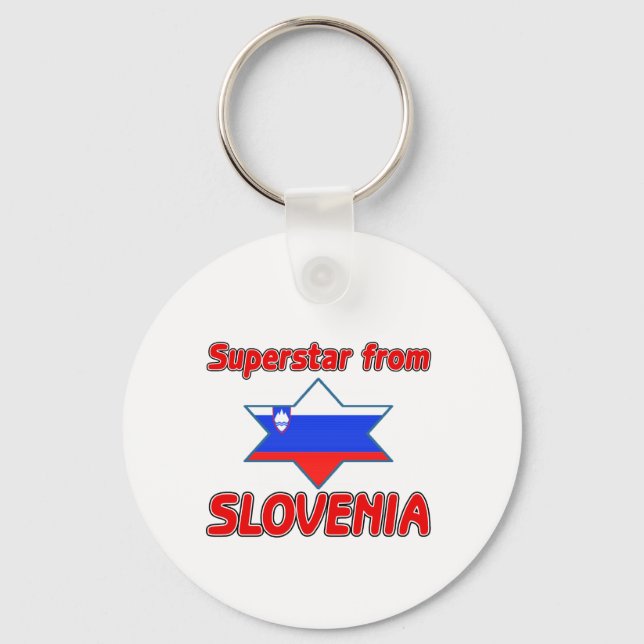 Superstar from Slovenia Keychain (Front)