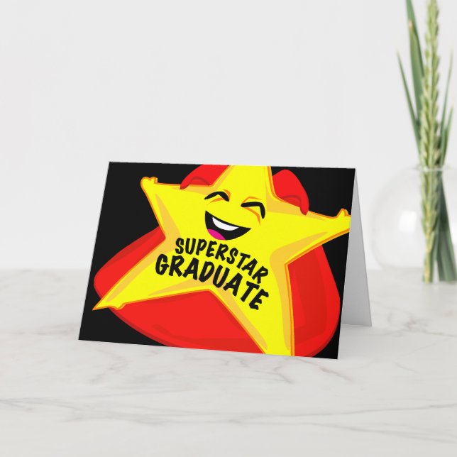 superstar grad humorous graduation card! card (Front)