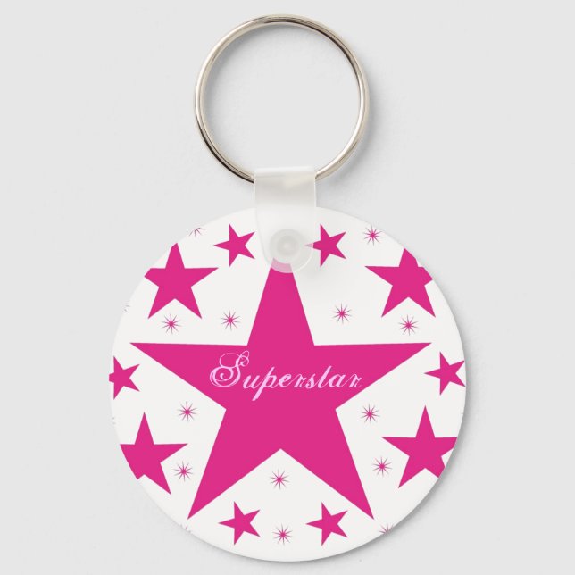 Superstar Keychain, Pink Keychain (Front)