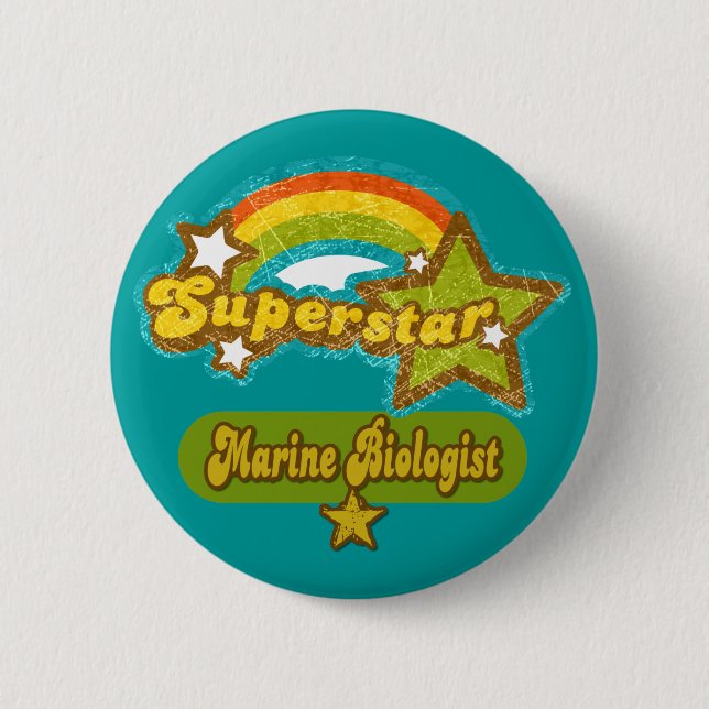 Superstar Marine Biologist Pinback Button (Front)