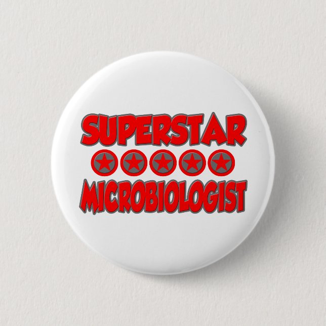 Superstar Microbiologist Pinback Button (Front)