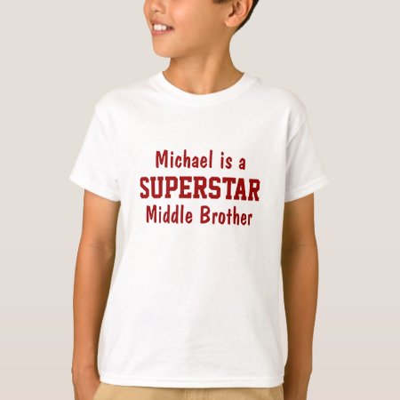 Superstar Middle Brother Personalized T-shirt