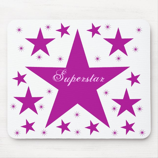 Superstar Mousepad, Purple Mouse Pad (Front)