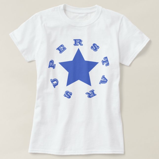 SUPERSTAR | Navy Blue Star Women's Basic T-Shirt (Design Front)