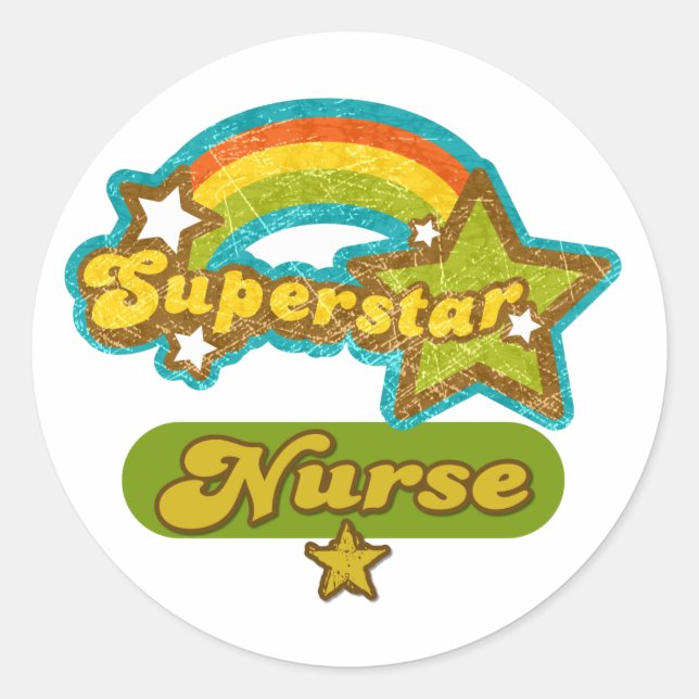 Superstar Nurse Classic Round Sticker (Front)