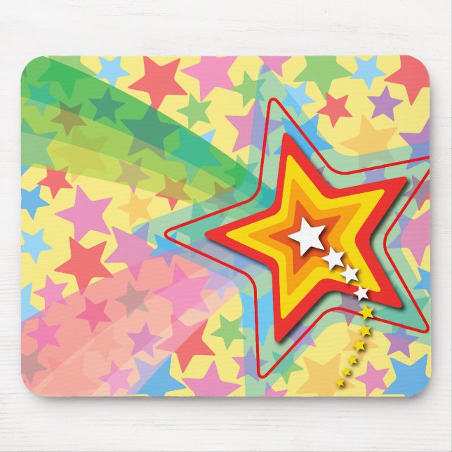 Superstar Rainbow Colorful Custom Gift Mousepad (Front)