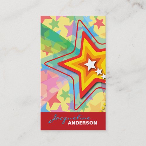 Superstar Rainbow Colorful Custom Profile Card / Business Card Template