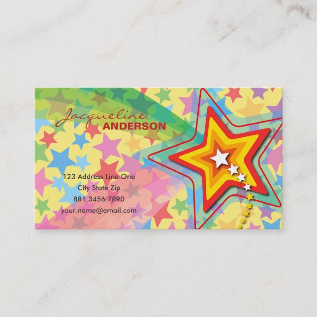 Superstar Rainbow Colorful Custom Profile Card / (Front)
