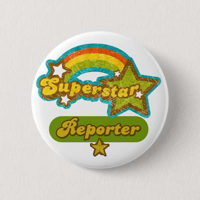 Superstar Reporter Pinback Button (Front)