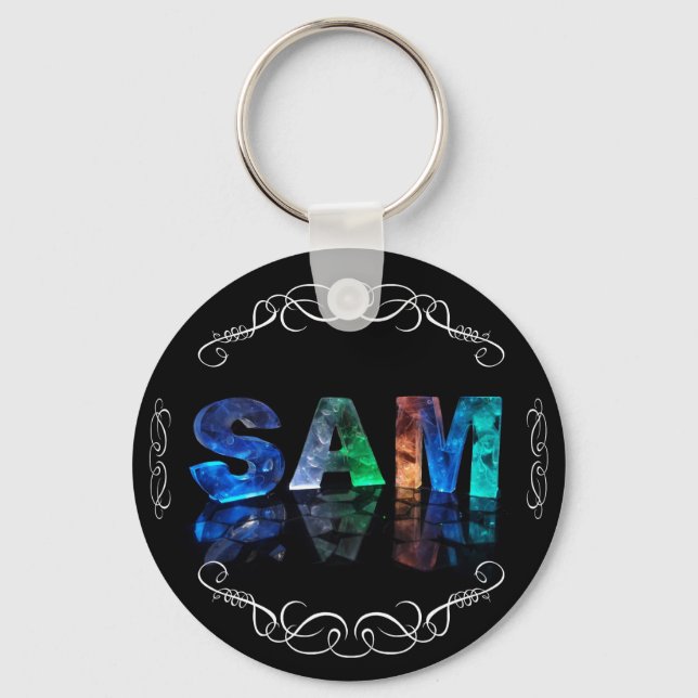 Superstar Sam -  Name in Lights (Photograph) Keychain (Front)